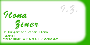 ilona ziner business card